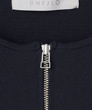 UNFILO 【セレモニー】BEAUTY FORM KNIT ZIPジレ ネイビー