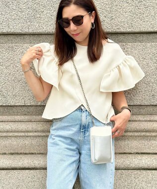 LA BAGAGERIE 【インスタグラマー Chiyoさん×LA BAGAGERIE】チェーンスマホショルダー ホワイト