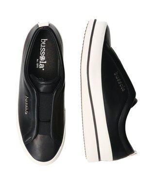 INTER-CHAUSSURES 【BUSSOLA】撥水フラットスリッポンスニーカー ブラック