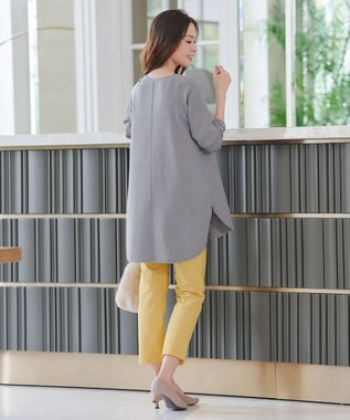 Tiaclasse 【安田美沙子さん着用・新色追加・洗える】ラウンドヘムニットチュニック グレー