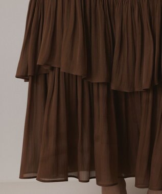 GRACE CONTINENTAL イレギュラーティアードスカート ブラウン