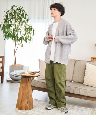 WEGO ルーズフィットカーディガン ライトグレー