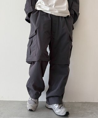 WEGO 【セットアップ対応ITEM】2WAYリップストップカーゴパンツ グレー