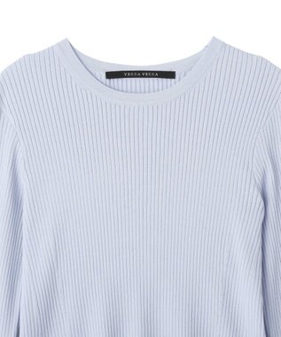 YECCA VECCA 袖口シアーリブニット Sax