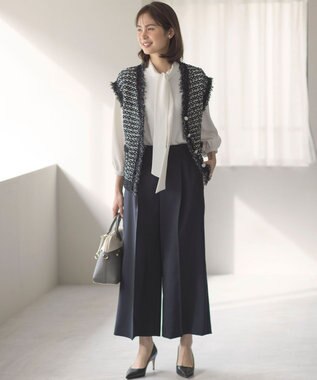 組曲 フリンジニット ベスト モノトーン