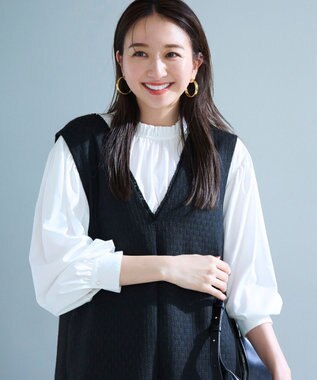 ANY L 【UVカット/抗菌防臭/速乾】エニィファンクション　フリルモックブラウス オフ