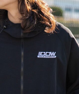 WEGO ナイロンフードシェルブルゾン ブラック