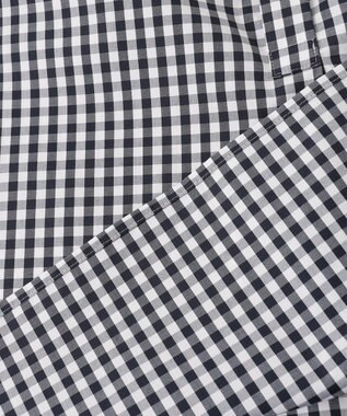 J.PRESS LADIES 【洗える・接触冷感・UVカット】エステネージュストライプ バンドカラーブラウス ホワイト×ネイビーギンガム系3