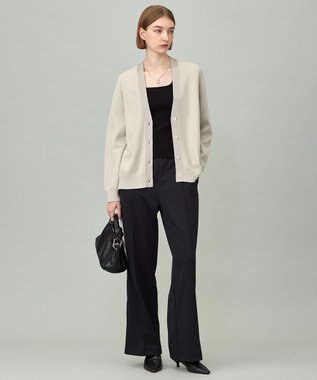 ICB 【洗える】【OUR WACOAL コラボ】カップイン スクエアネック タンクトップ ブラック系