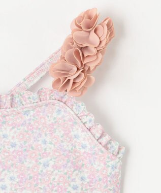 ANY KIDS 花柄チュールワンピース水着 ピンク系