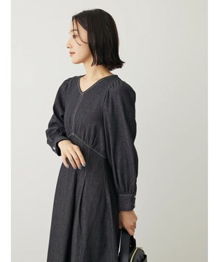 Green Parks ・ＥＬＥＮＣＡＲＥ　ＤＵＥウエストタックデニムワンピース Black