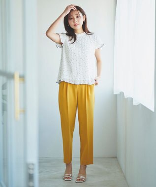 Feroux 美シルエットカラーテーパード パンツ イエロー系