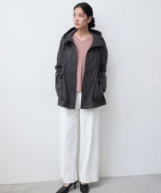 ICB 【洗える】 ペーパーブレンドシャインニット Vネックプルオーバー フラミンゴ系