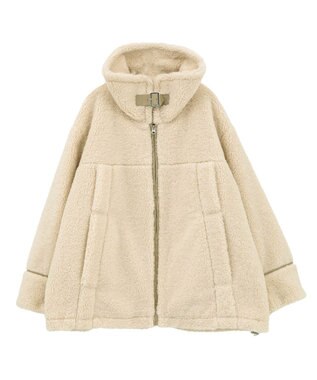 earth music&ecology ボアZIPブルゾン Ivory