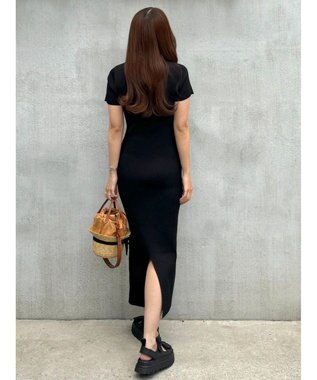 Green Parks リブニットワンピース Black