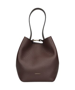INTER-CHAUSSURES 【LORISTELLA】シュリンクレザーバケットバッグ ダークブラウン