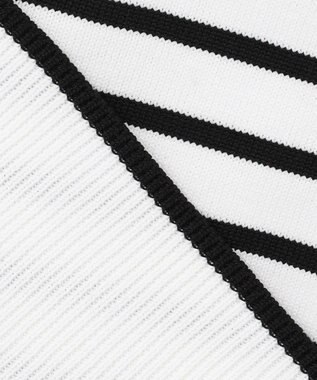 Feroux ロゴ刺繍ニット カーディガン ホワイト系ボーダー