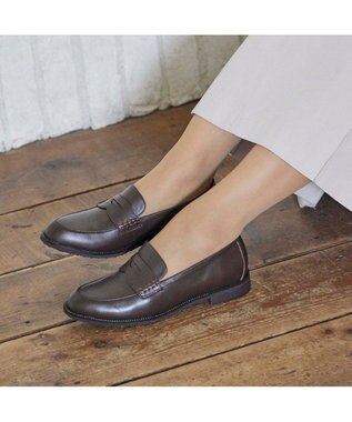 ing <ing>デザインコインローファー ダークブラウン