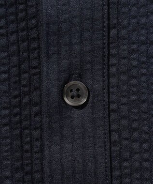 JOSEPH ABBOUD クールビズ【オリジナルオーガニックコットン使用・日本素材】JOEコットンサッカー ポロシャツ ネイビー系