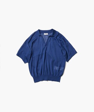 ATON COMPACT COTTON | スキッパーポロセーター BLUE