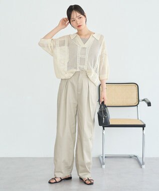 earth music&ecology チノタックパンツ Beige
