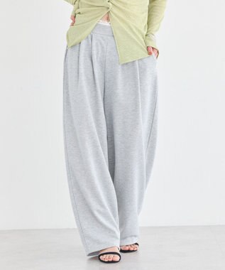 earth music&ecology レースレイヤード風スウェットパンツ Gray Mixture