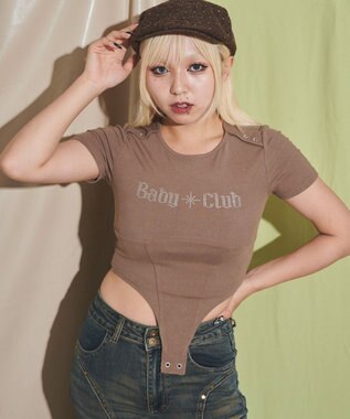 WEGO ボディスーツピチＴ ブラウン