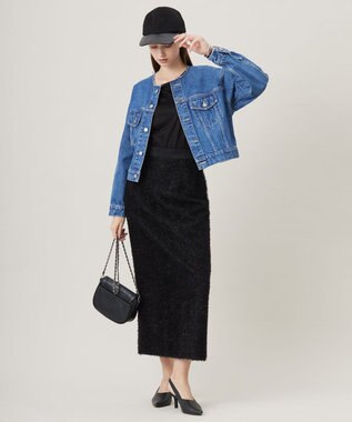 ICB L 【CLASSY.1月号掲載・洗える】ウォーターリサイクルデニム ジャケット ブルーデニム系