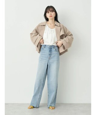 earth music&ecology ラッフルカラーブラウス Off White