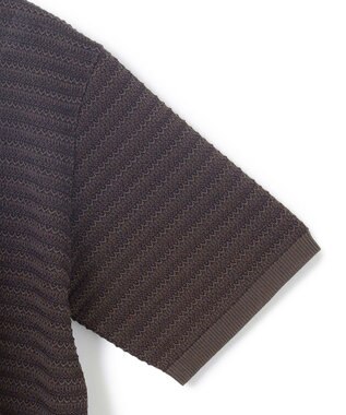 JOSEPH HOMME 【洗える】ジオメトリックボーダー　ポロニット ダークブラウン系3