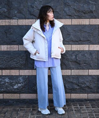 KWD 【日本製/高品質ダウン】STAND COLLAR DOWN BLOUSON ダウンブルゾン アイボリー