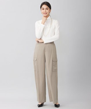 自由区 【洗える】ドライタッチインナー ハイネックカットソー アイボリー系