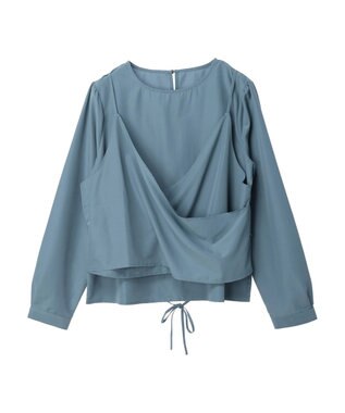 Green Parks レイヤード風ビスチェブラウス Blue