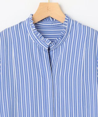 組曲 【WEB限定】ナイロンレーヨン スキッパーブラウス ブルーベース系1