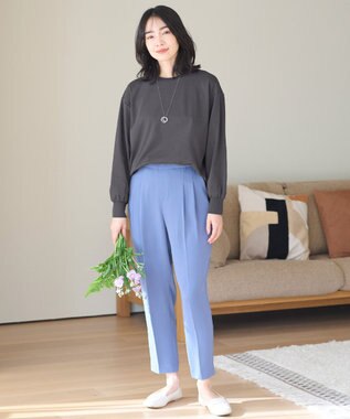 ANY L 【洗濯機可・UVケア】ビューティベーシックロングＴシャツ チャコール