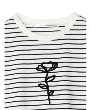 Green Parks ・ＲＡＹ　ＣＡＳＳＩＮ　フラワーサガラ刺繍Ｔシャツ Border