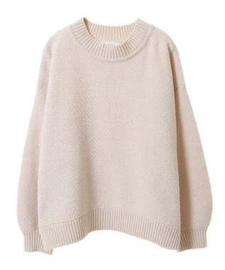 Green Parks ベロアモールモックネックニットプルオーバー Beige