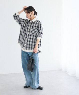 CRAFT STANDARD BOUTIQUE レイヤードライクチェックシャツ Black