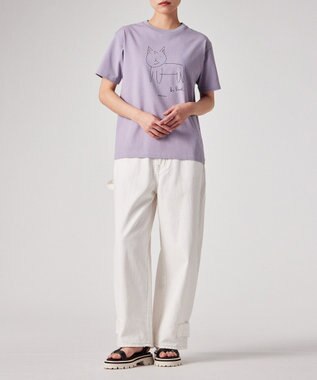 Paul Smith Drawn by Paul Cat Tシャツ ライラック
