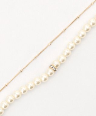 ANY SIS 2連パール調チェーン ネックレス キスカ