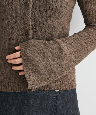 CRAFT STANDARD BOUTIQUE ブークレヤーン衿付きニットカーディガン Brown