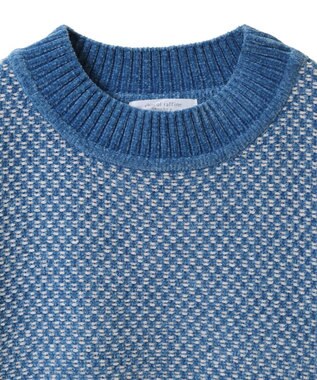 Green Parks ベロアモールモックネックニットプルオーバー Blue