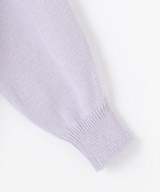 自由区 【XSサイズ～/洗える】コットンブレンドコード Vネックニット ライラック系