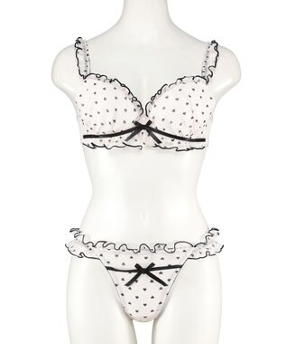 San-ai Resort（三愛水着楽園） 【WEB限定】フェミニンプティハートブラジャー＆ショーツセット 【northerly】 ホワイト