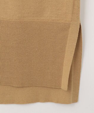 自由区 【洗える】シルクコットンハイゲージ Vネックカーディガン キャメル系