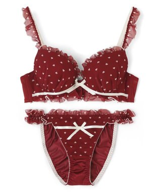 San-ai Resort（三愛水着楽園） 【WEB限定】フェミニンプティハートブラジャー＆ショーツセット 【northerly】 レッド