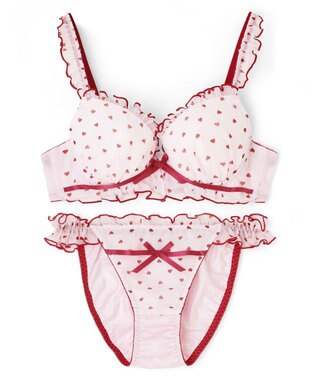 San-ai Resort（三愛水着楽園） 【WEB限定】フェミニンプティハートブラジャー＆ショーツセット 【northerly】 ピンク