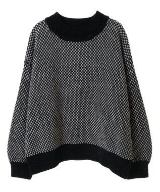 Green Parks ベロアモールモックネックニットプルオーバー Black