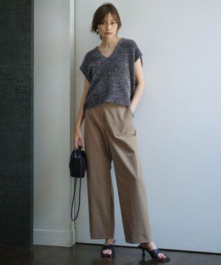 ICB 【洗える】ストレッチピーチツイル バレルパンツ チノ系