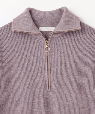 ANY L ハーフジップニットベスト グレー